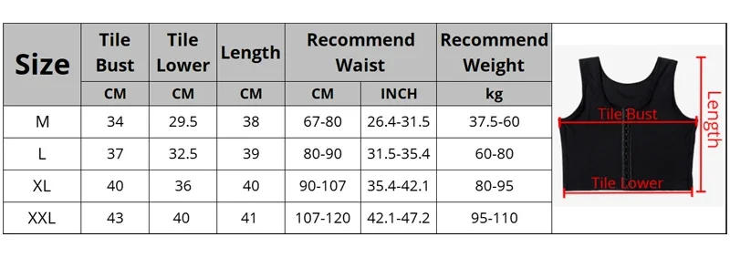 Description Picture 3 of itemCXZD Men Body Shaper Slimming Chest Push Up Corset Compression Waist Trainer Building Shapewear Vest Correct Posture Hooks Vest