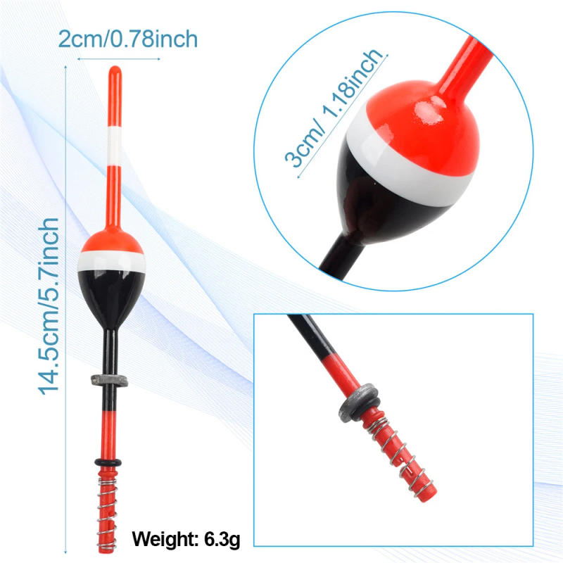 Description Picture 3 of item5Pcs Balsa Fishing Floats Bobbers Slip bobbers Rig for Crappie Panfish Spring Fishing floating Buoys Fixed bobber fishing tackle