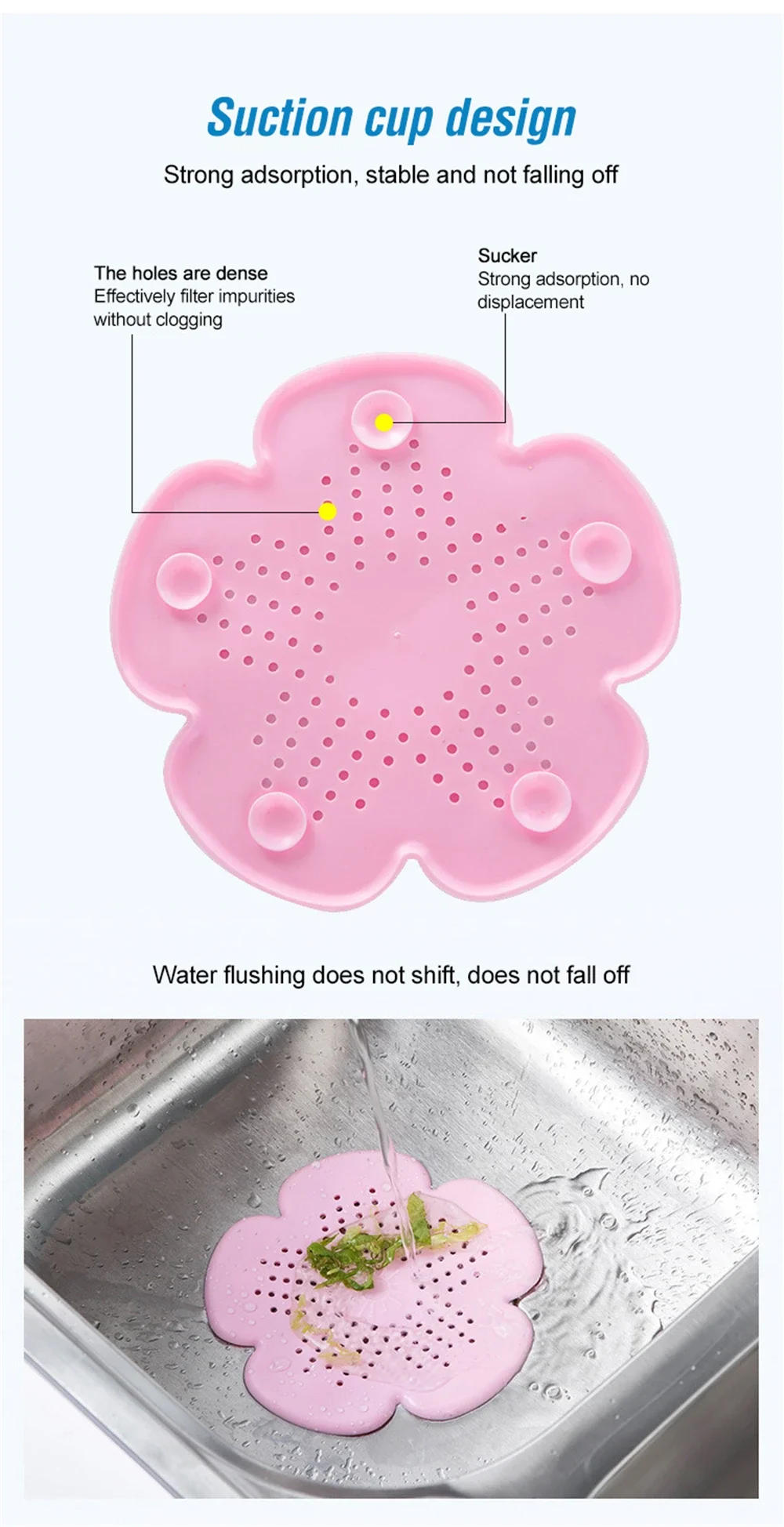 Description Picture 5 of itemBathroom Hair Sink Sewer Filter Floor Drain Strainer Hair Catcher Stopper Shower Bathtub Drain Cover Clog Kitchen Sink Filter