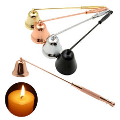 Candle Cover Bell-shape Long Handle Candle Holder Stainless Steel Candle Extinguisher Home Accessories Decoration Match Trimming