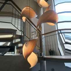 Modern Pendant Chandelier Finish Wooden Hanging Lamps Design Japanese Style Dining Bedroom Staircase Led Lights Home-appliance