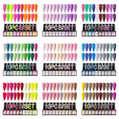 10pcs Gel Nail Polish Kits Colorful Spring Summer Nail Art All For Manicure Soak Off UV LED Gel Polish Set Long Lasting Vernis