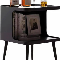 Side Table,Small Metal Nightstand,Bedside Table,Open Storage for Living Room Bedroom Office Small Space Sofa