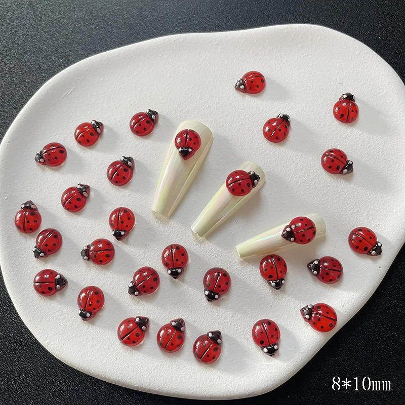 Description Picture 5 of item20pcs Cute Cartoon Ladybug Nail Charms Coloful Animals Flatback Rhinestones For Nails Art Decorations DIY Manicure Accessories