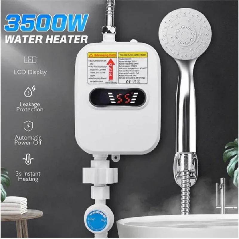 Description Picture 6 of itemDoings!Instant Water Heater Shower Bathroom Faucet Plug Hot Water Heater 3500W Digital Display For Country House