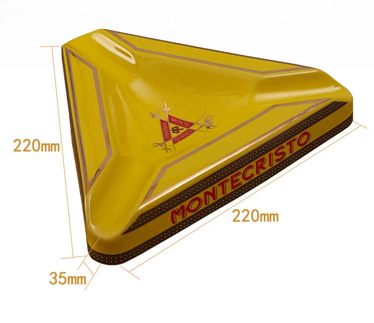 Description Picture 6 of itemLarge Triangle-shaped Cigar Dedicated Ceramic Ashtray Office Ornaments Cigar Accessories Smoking Accessories