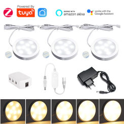 3-12Pcs Kit Zigbee Tuya Smart Warm White LED Under Cabinet Closet Light Furniture Dimmable Wardrobe Lamps for SmartThings Alexa
