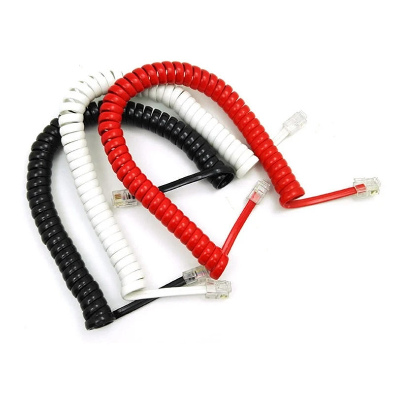 Description Picture 3 of item20CB RJ91 4-Core Landline Telephone Curved Wire Cable 4P4C Phone Handset Handle Line 6Ft/1.85m