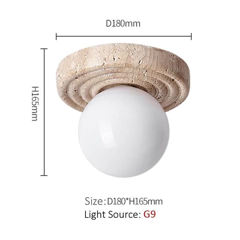 Description Picture 3 of itemJapanese Creative Natural Small Ceiling Light Simple Yellow Marble Balcony Corridor Room Decorative Lamp Warm Color Atmosphere