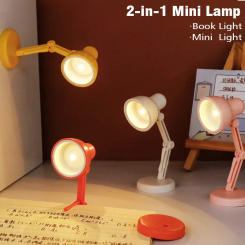 LD02 Mini Table Lamp Foldable Night Book Lamps Computer Eye Protections For Night Study Travel Portable Magnetic 2W Table Lamp