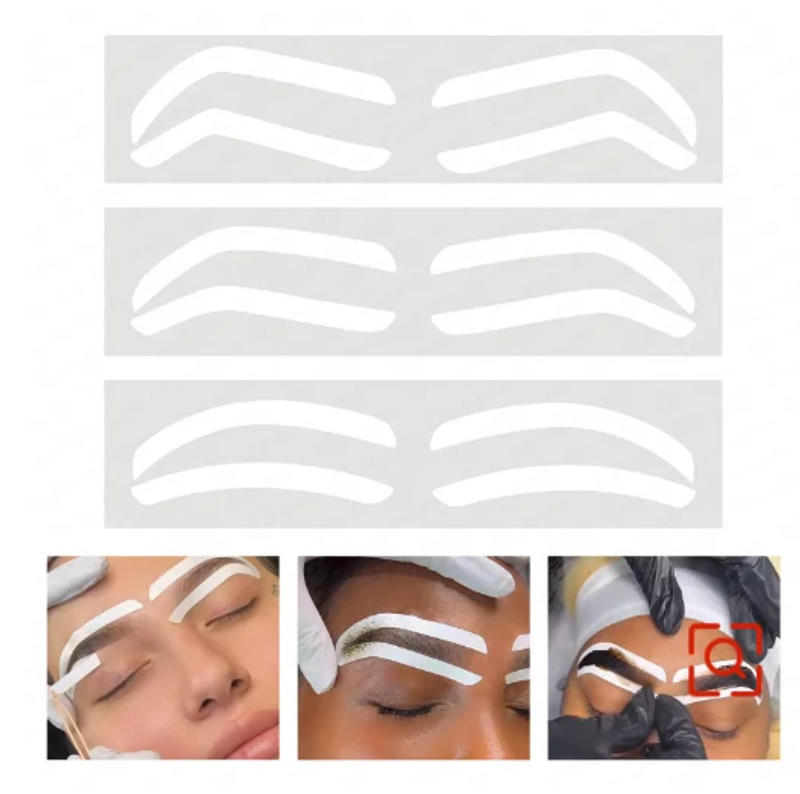 Description Picture 4 of item10pcs Disposable Eyebrow Design Stencil Stickers Eyebrow Tattoo Tint Airbrush Auxiliary Sticker for Brows Shaping Brows Template