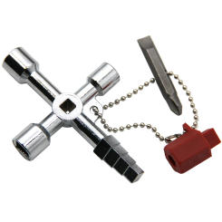 4in1 Silver Key Wrench Electrical Elevator Control Cabinet Valve Inner Triangle Quadrangle Screwdriver Tool Set