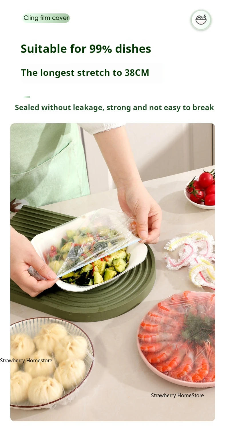 Description Picture 5 of itemDisposable Food Cover Colorful Elastic Wrap Food Covers Fresh-keeping Lid Storage Bags Fruit Plastic Fresh-Keeping Seal