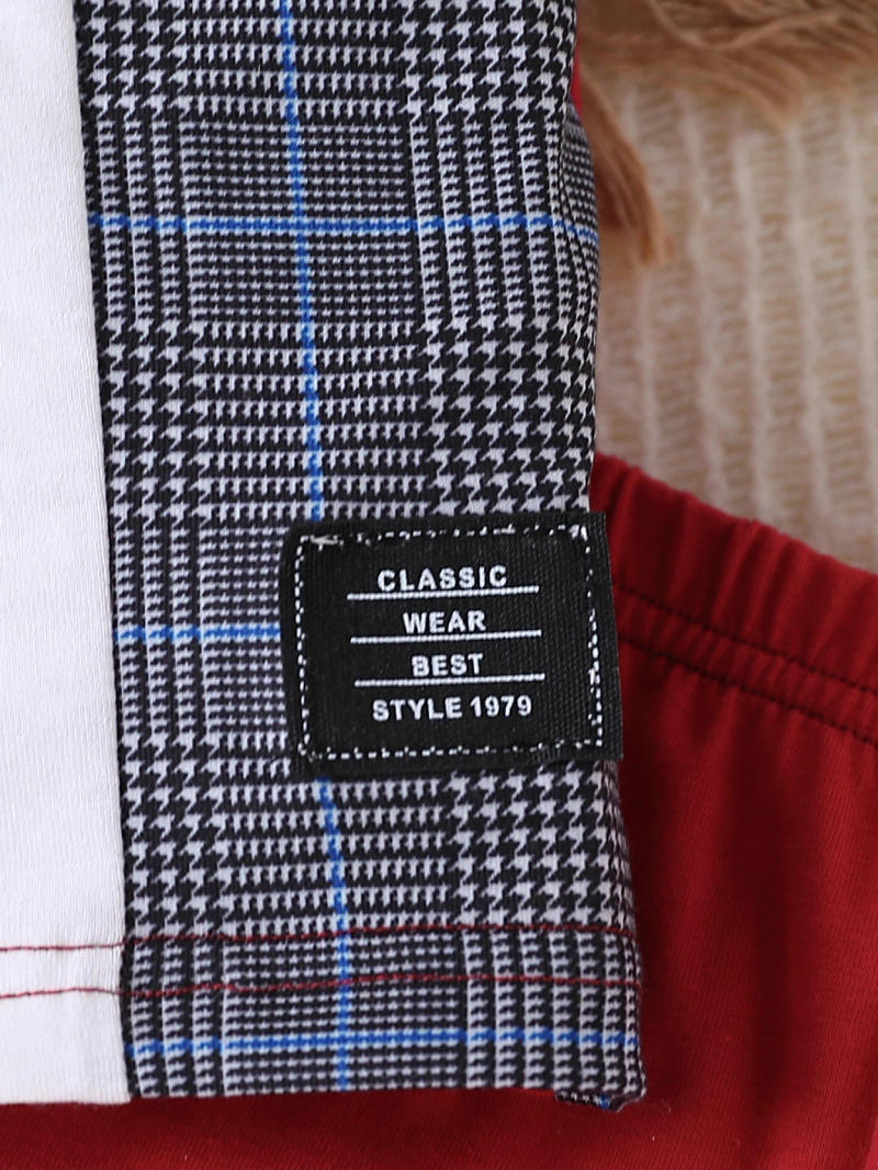 Description Picture 5 of item2-piece set of fashionable and casual baby boy color blocked polo collar short sleeved top and breathable shorts, summer