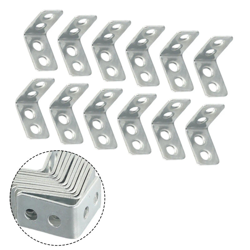 Description Picture 2 of item12pcs L-Shaped Corner Metal Brackets Braces Drawer Shelf Wall Bracket Fixing Right Angle-Corners Brace Furniture Hardware