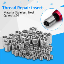 60pcs Stainless Steel Thread Repair insert Kit M3 M4 M5 M6 M8 M10 M12 Wire Screw Sleeve Insert Thread