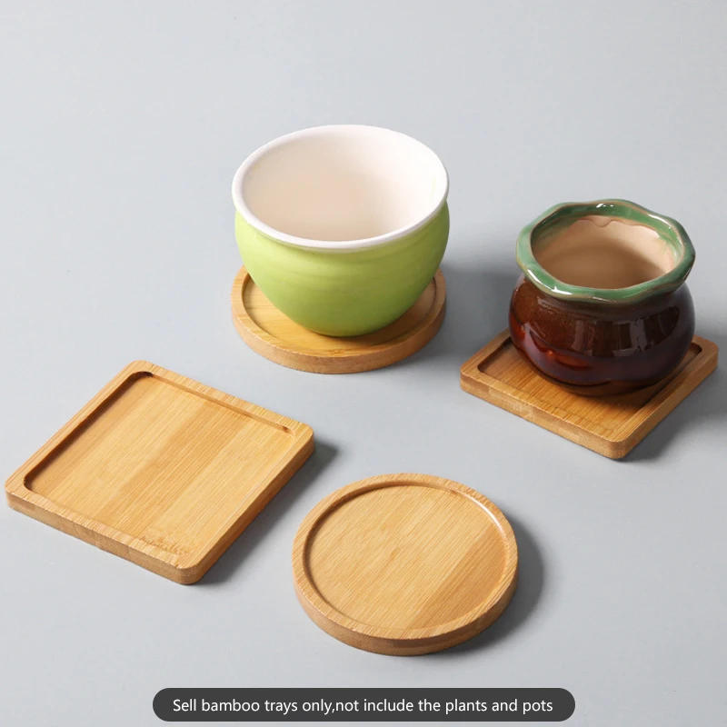 Description Picture 4 of itemBamboo for Coffee Mug Cup Mats, Succulents Pots Wooden Trays Base, Kitchen Accessories Garden Home Decoration