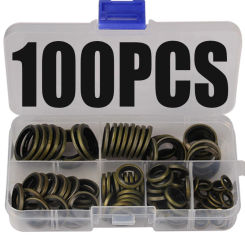 100pcs Bonded Washer Metal Rubber Oil Drain Plug Gasket Fit M6 M8 M10 M12 M14 M16 Combined Washer Sealing Ring