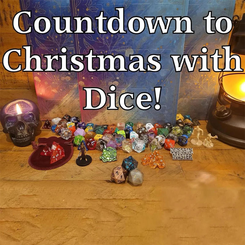 Description Picture 5 of itemDice Advent Calendar 2023 Christmas Countdown Calendar 24 Days D&D Dice Set for D&D Dungeons Dragons Pathfinder RPG DND Gifts