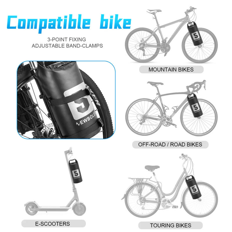 Description Picture 5 of item2023 NEWBOLER Portable Waterproof Bicycle Fork Bag 5L Portable Bike Bag Electric Scooter Bag Bicycle Front Bag Bike Fork Bag