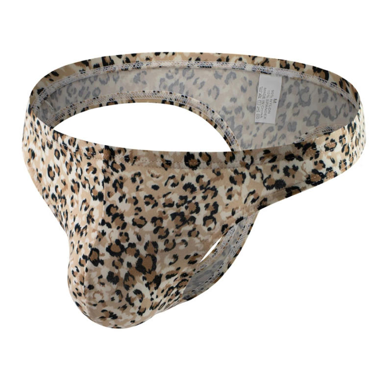 Description Picture 6 of itemMen Thongs and G Strings Underwear Low Rise Leopard print Briefs Penis Hipster Jockstrap Lingerie Sexy Breathable Thong K-07