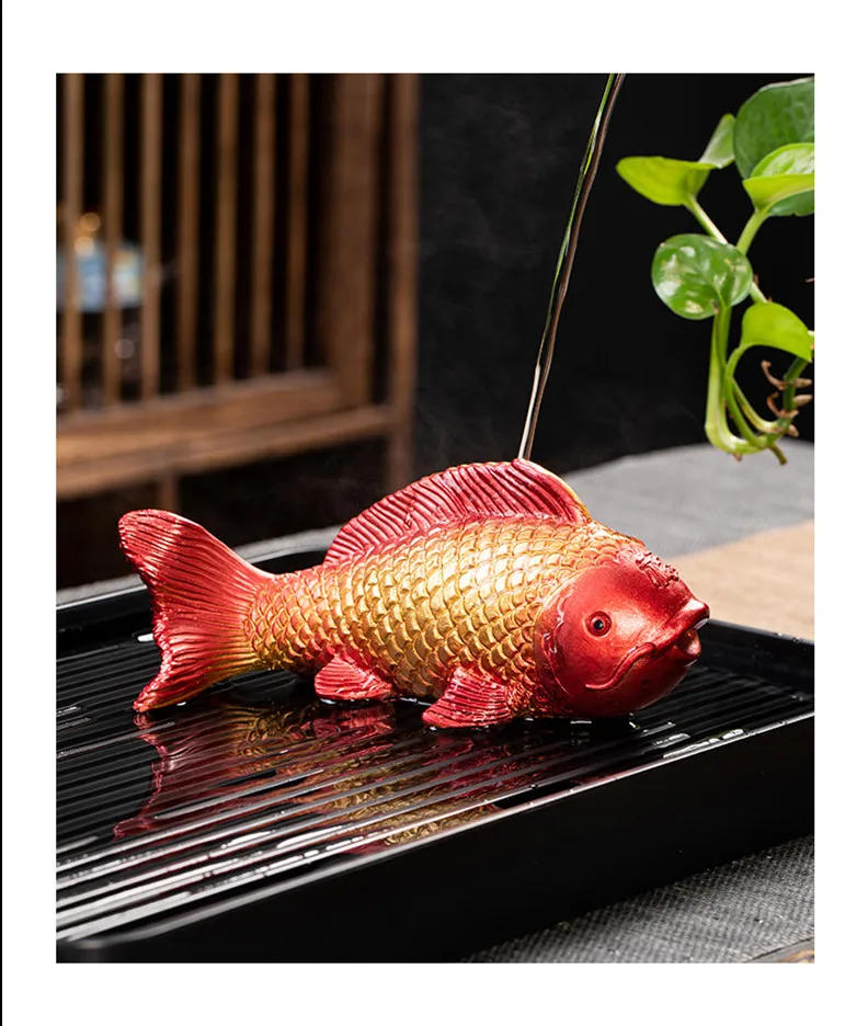 Description Picture 6 of itemCreative Carp Color-changing Tea Pet Exquisite Resin Animals Decoration Tea Table Desktop Feng Shui Ornaments Tea Accessories