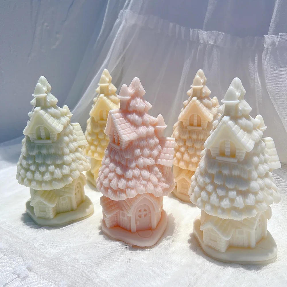 Description Picture 4 of itemChristmas Grand Spruce Lodge Silicone Candle Mold Christmas Tree Silicone Mold Dinner Soy Wax Silicone Mould Christmas Decor