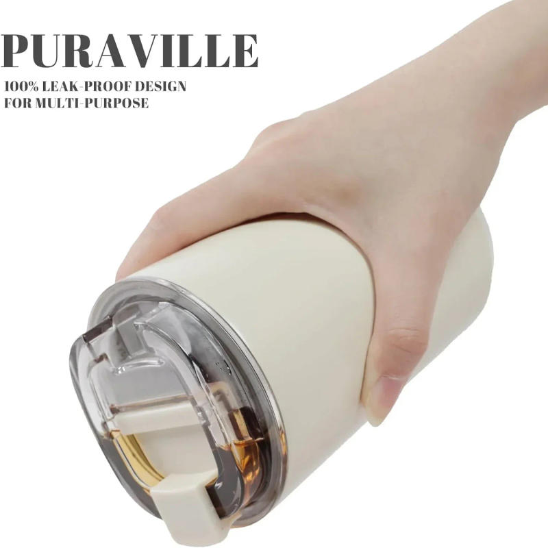 Description Picture 6 of itemSMEG Tumbler Thermos Cup Milky White Coffee Mug Insulated Water Bottle Travel Stainless Steel Car Vacuum Flasks Drinking Kettle