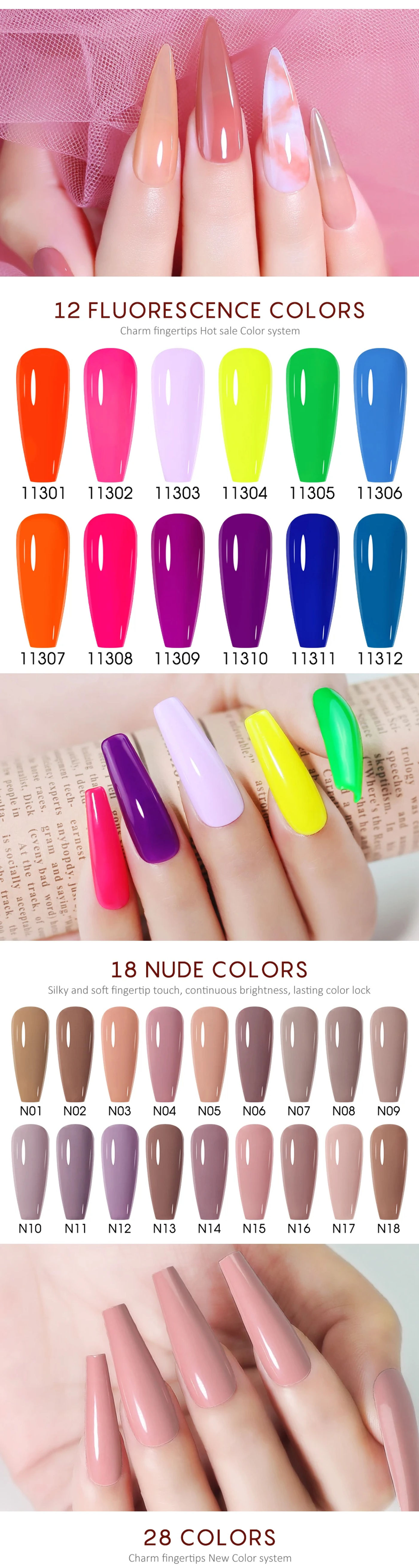 Description Picture 6 of itemNAILCO Nail Gel Polish 15ml Red Pink Color Gel Polish Soak Off Long Lasting UV Polish Gel Nude Lakiery Hybrydowe Lacquer Varnish