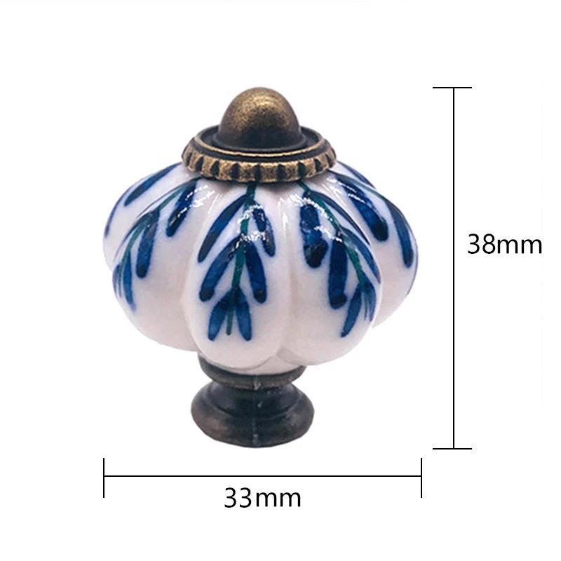 Description Picture 2 of itemPumpkin Shape Ceramic Handles Drawer Knobs Single Hole Closet Cupboard Wardrobe Cabinet Door Handles Furniture Hardware Handles