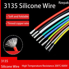 2/5/10m UL3135 Wire High Temperature Resistant Cable 30 28 26 24 22 20 18 16 14 12 10 AWG Silicone Insulated Tinned Copper Wire