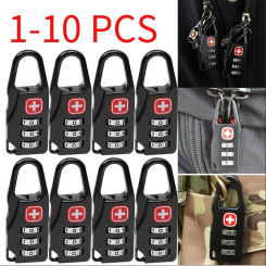 1-10pcs Combination Padlock Outdoor 3 Digit Long Shackle Waterproof Password Padlock for Suitcase Drawer Luggage Zipper Backpack