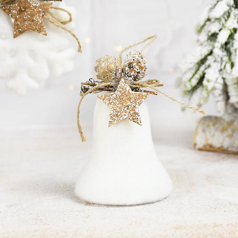 Description Picture 5 of item1/2pcs White Christmas Ball Snowflake Water Drop Bell Christmas Tree Hanging Pendants Ornament For Home Decor New Year Navidad