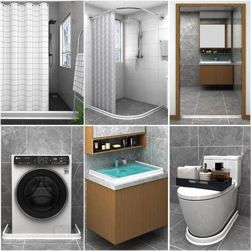 Description Picture 4 of itemBathroom Water Stopper Shower Barrier Door Threshold Water Blocking Wash Basin Splashproof Bendable Silicone Sealing Dam Barrier