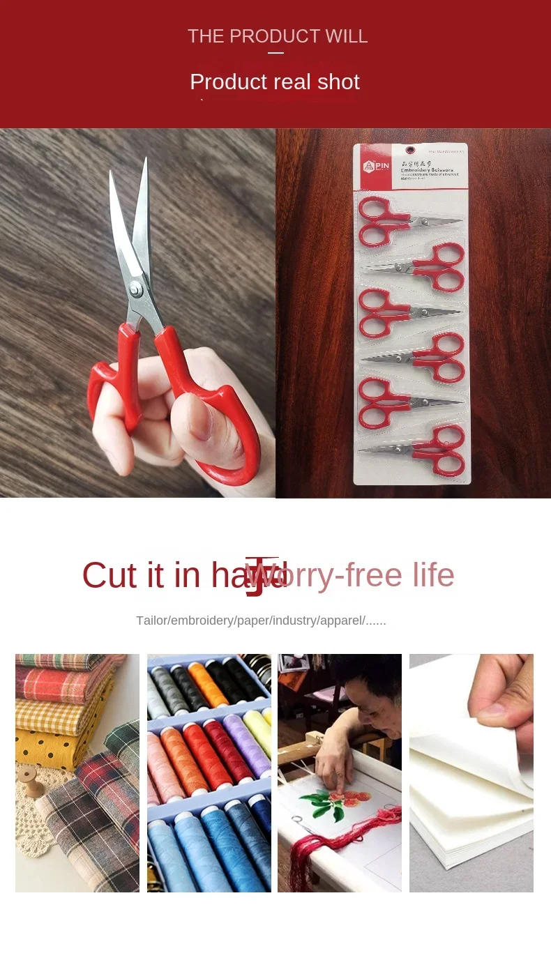 Description Picture 6 of itemAngled Curved Scissors Embroidery Cutting Head Up Scissor Fabrics for Sewing Clothes Cross Stitch Thread Cutter Sew Accessories