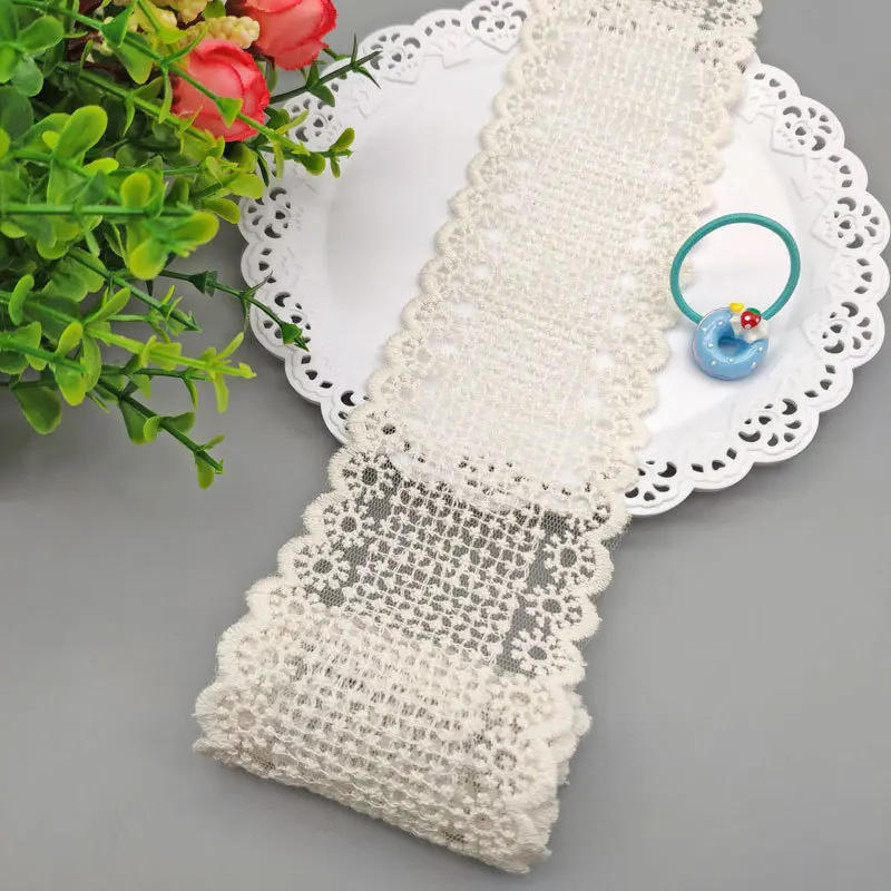 Description Picture 3 of item1Meter Hollow Sun Floral Embroidery Cotton Lace Ribbon 6.5cm Wide DIY Apparel Sewing & Fabric Handmade Crafts Lace Tape