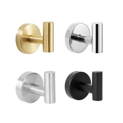 2Pcs Polished Bathroom Towel Hooks Stainless Steel Coat Robe Hook Wall Hanger with Screws Towel Rack Hang Hook for Hotel Kitchen