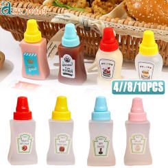 Mini Sauce Bottle Refillable Ketchup Honey Salad Containers Bottle Portable Sauce Jars Lunch Box Dressing Dispensers Kitchen Box