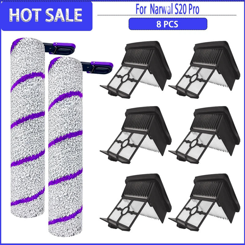 Description Picture 2 of itemMain Roller Brush Hepa Filter For Narwal S20 Pro/ Rowenta X-Clean 10 / Tefal X-Clean 10 Cordless Robot Vacuums Accessory