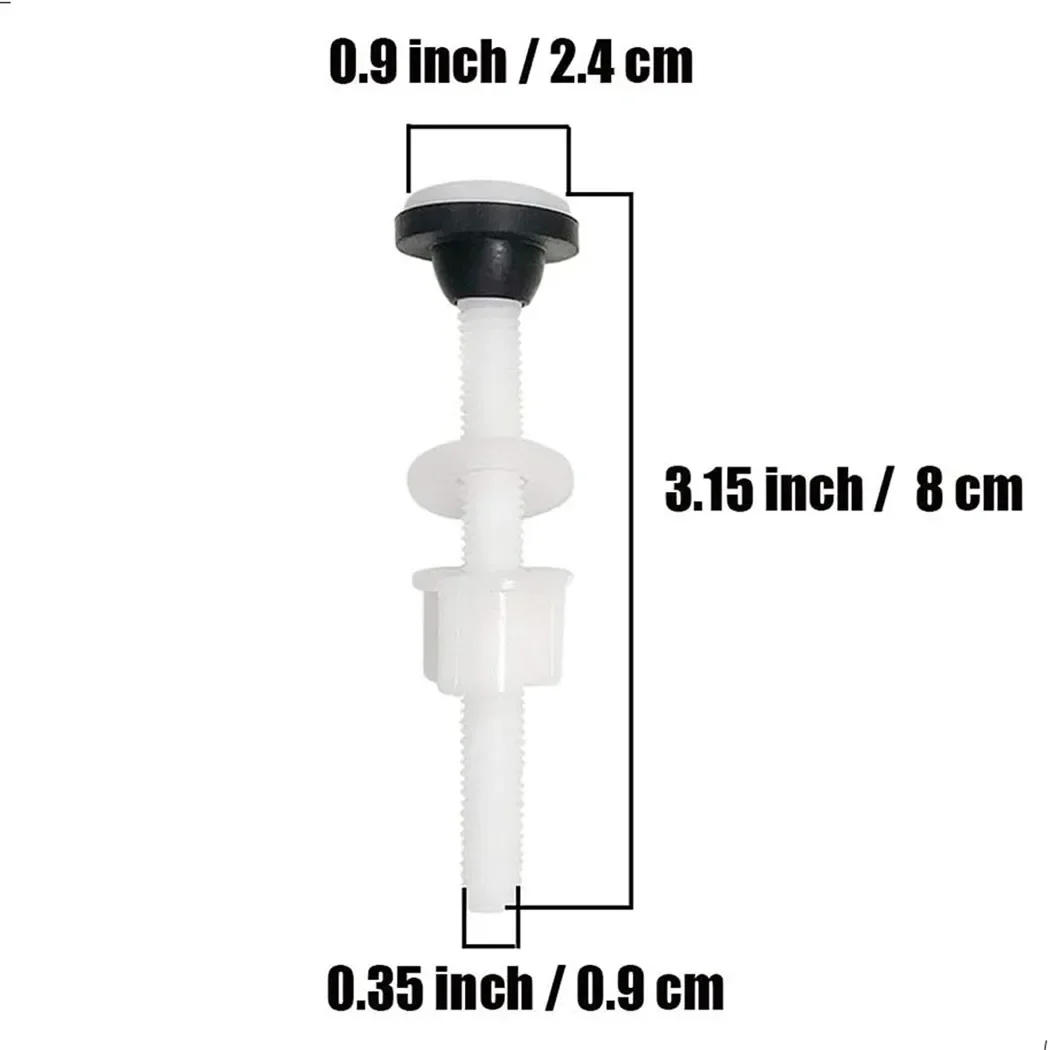 Description Picture 4 of item2pcs Toilet Seat Hinge Bolts Screw Fixing Fitting Kit Toilet Seat Plastic Fastener Repair Accessories