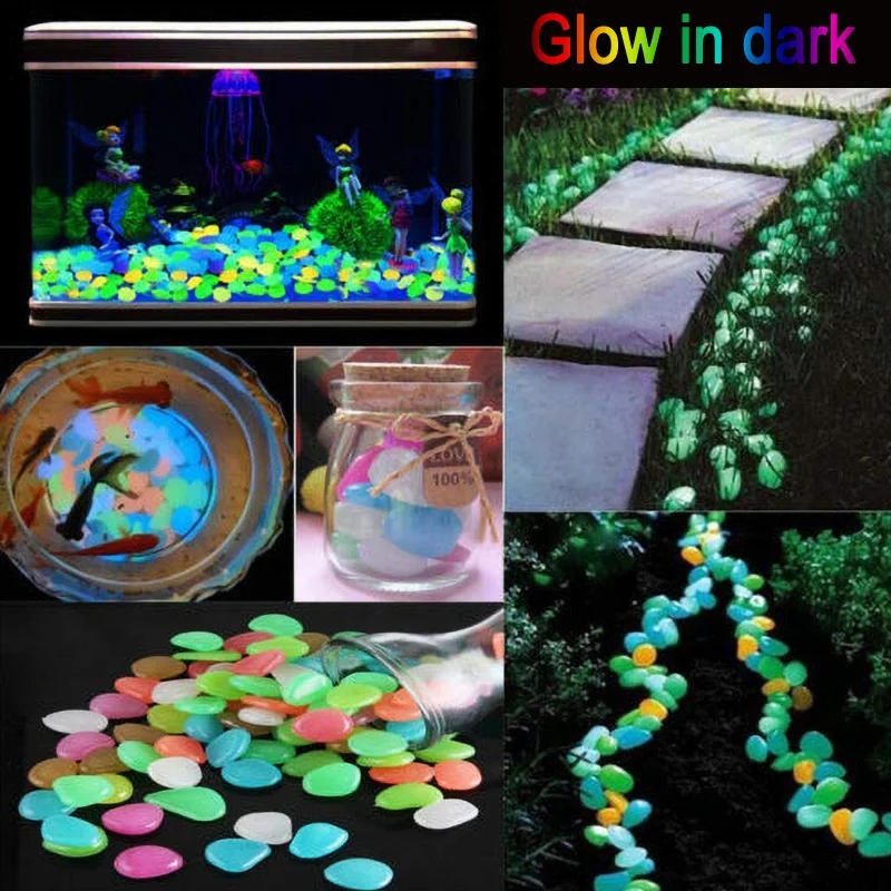 Description Picture 6 of item50Pcs Glow in the Dark Garden Pebbles For Sidewalk Garden Terrace Lawn Garden Patio Fish Tank Aquarium Decoration Glow Stone