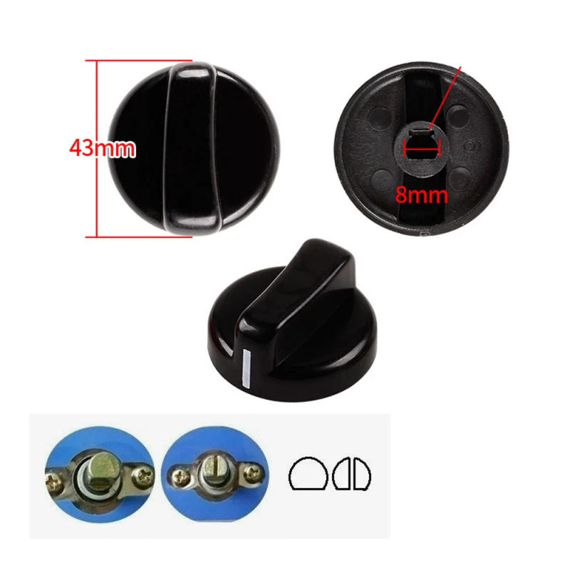 Description Picture 2 of item5PCS Black Gas Stove Knobs Cooker Oven Control Switch Gas Cooker Accessories Assembly Button Stove Repair Accessories