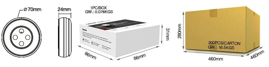 Description Picture 6 of itemMiboxer (monochrome/Dual White) 2 in 1 2.4G Sunrise Remote (RGB/RGBW/RGB+CCT) 3 in 1 Rainbow dimmer Switch LED light Controller