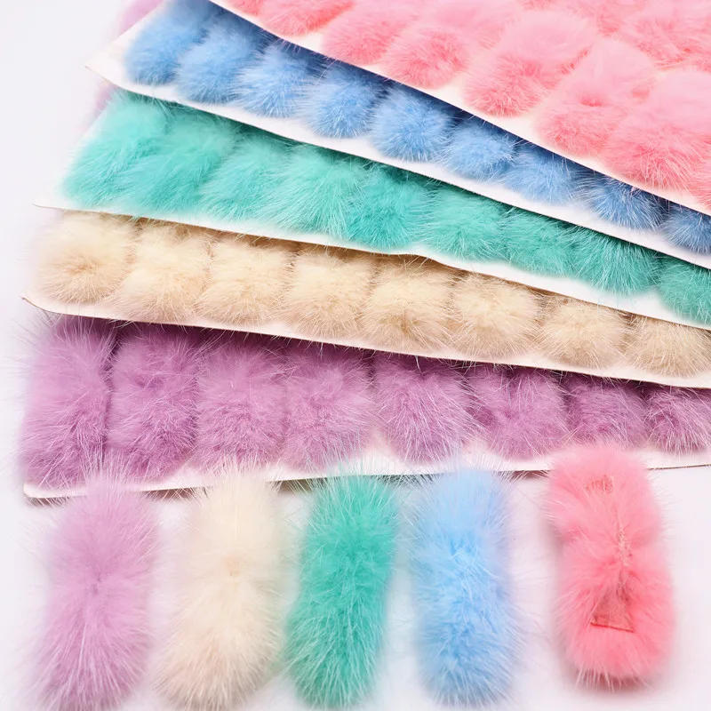 Description Picture 4 of itemBowknot Mink Fur Pompoms 28mm*68mm Fluffy Soft Pompones Diy Pompons Keychain Hair Decor Sewing Craft Supplies Gift Wholesale