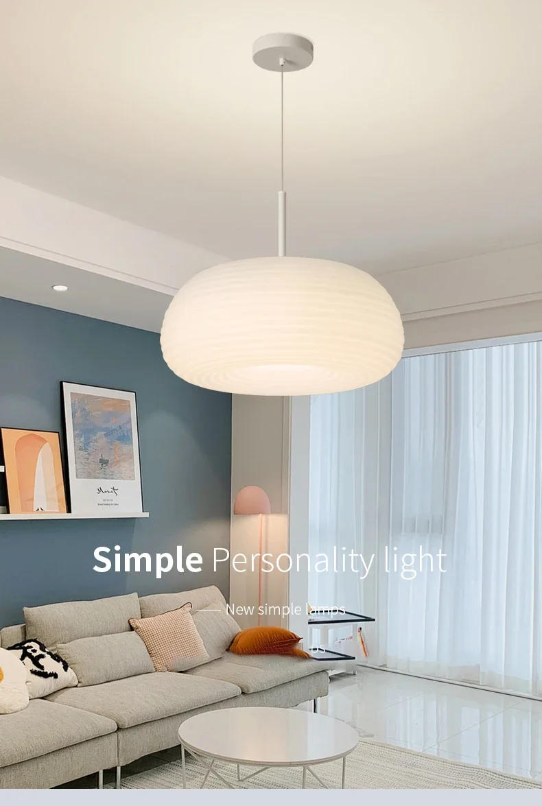 Description Picture 2 of itemModern LED Ceiling Chandelier for Bedroom Living Room Restaurant Minimalist Round White Pendant Lights Home Lighting Fixtures