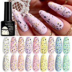 LILYCUTE 7ml Eggshell Gold Glitter Gel Nail Polish Nail Art Vernis Semi Permanent Soak Off UV LED DIY With Any Color Base Gellak