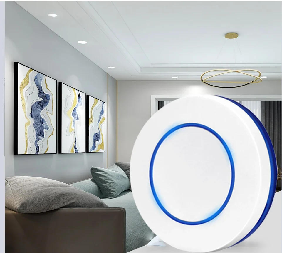 Description Picture 6 of itemRF433MHz Wireless Remote Control Light Switch 220V 110V 10A Relay Controller Mini Round Button Wall Panel Switch For LED Lamp