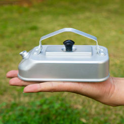 Portable Camping Tea Kettle Aluminum Alloy Camping Boiling Water Pot with Handle Outdoor Cookware for Travel Backpacking