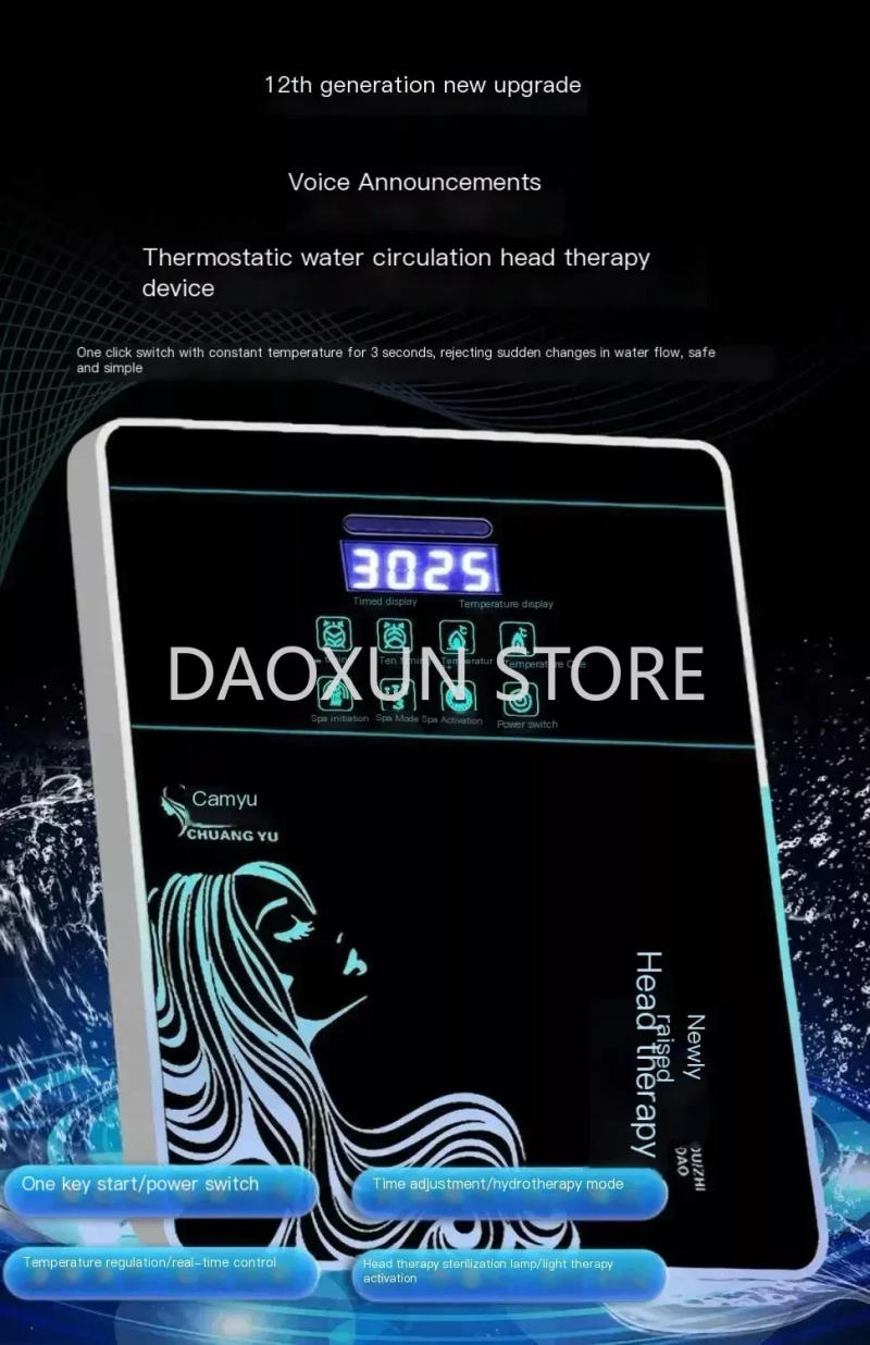 Description Picture 4 of itemHead Spa black Hair Washing Bed Therapy japanese Water Circulation Shampoo Chair Salon Basin cabeceiras Salon Furniture