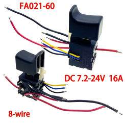 Cordless Drill Speed Control Trigger Switch dc 7.2-24V 16A Lithium Battery Cordless Drill Speed Control Trigger Switch 8-wire